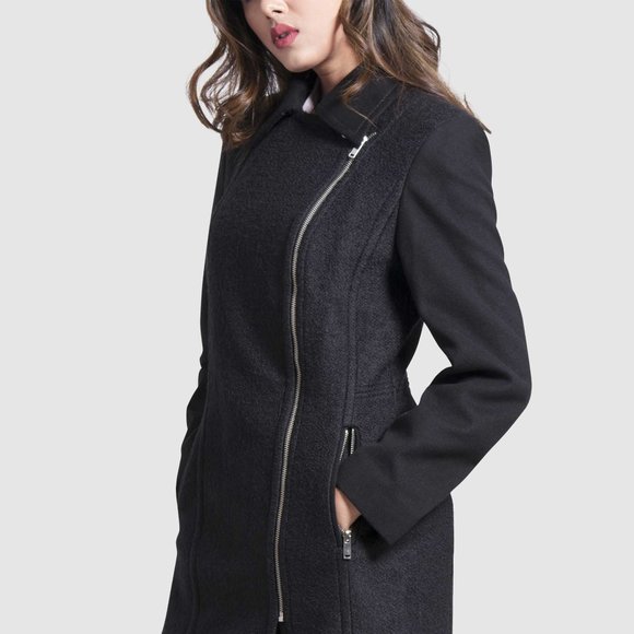 OLGYN Women’s Black Plus Size Coat - Picture 3 of 4